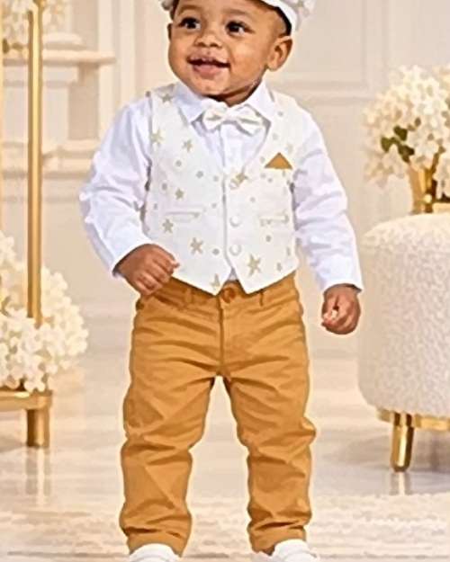 Baby Boy's Formal Vest and Pants Set