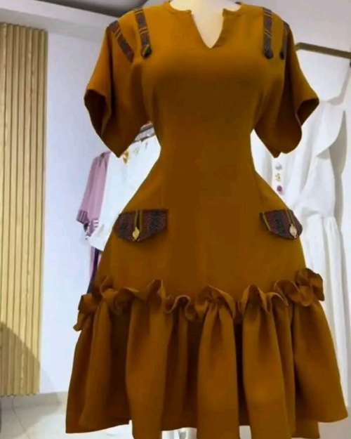 Women's African Print Ruffle Dress