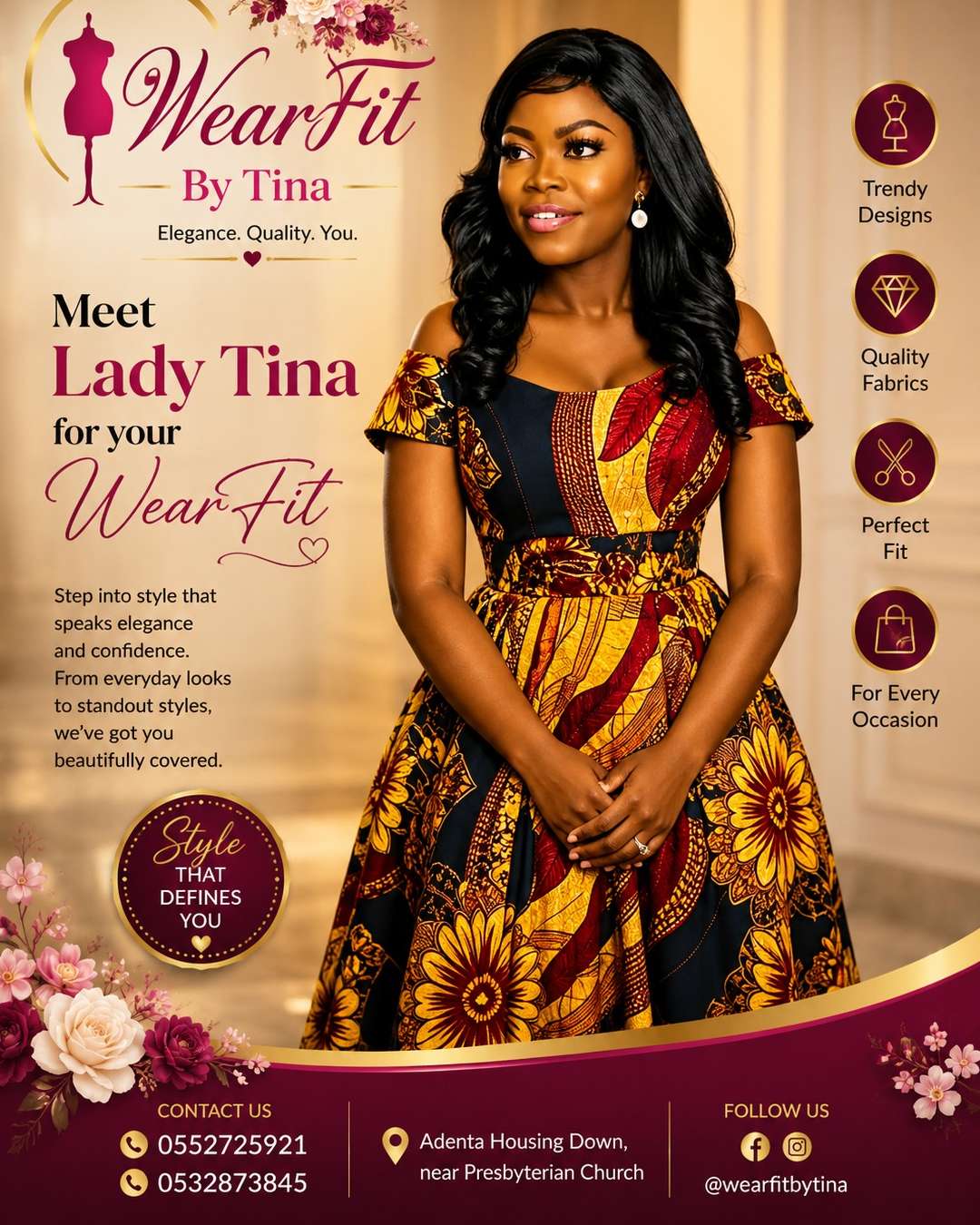 WearFit By Tina African Print Dress