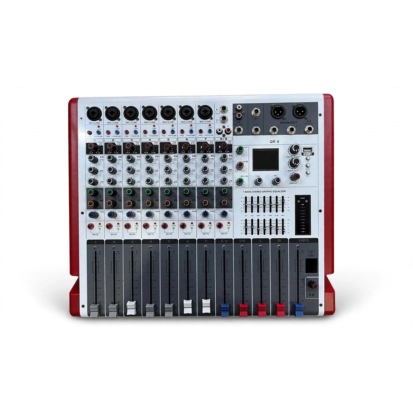 QR 8 8-Channel Professional Audio Mixer