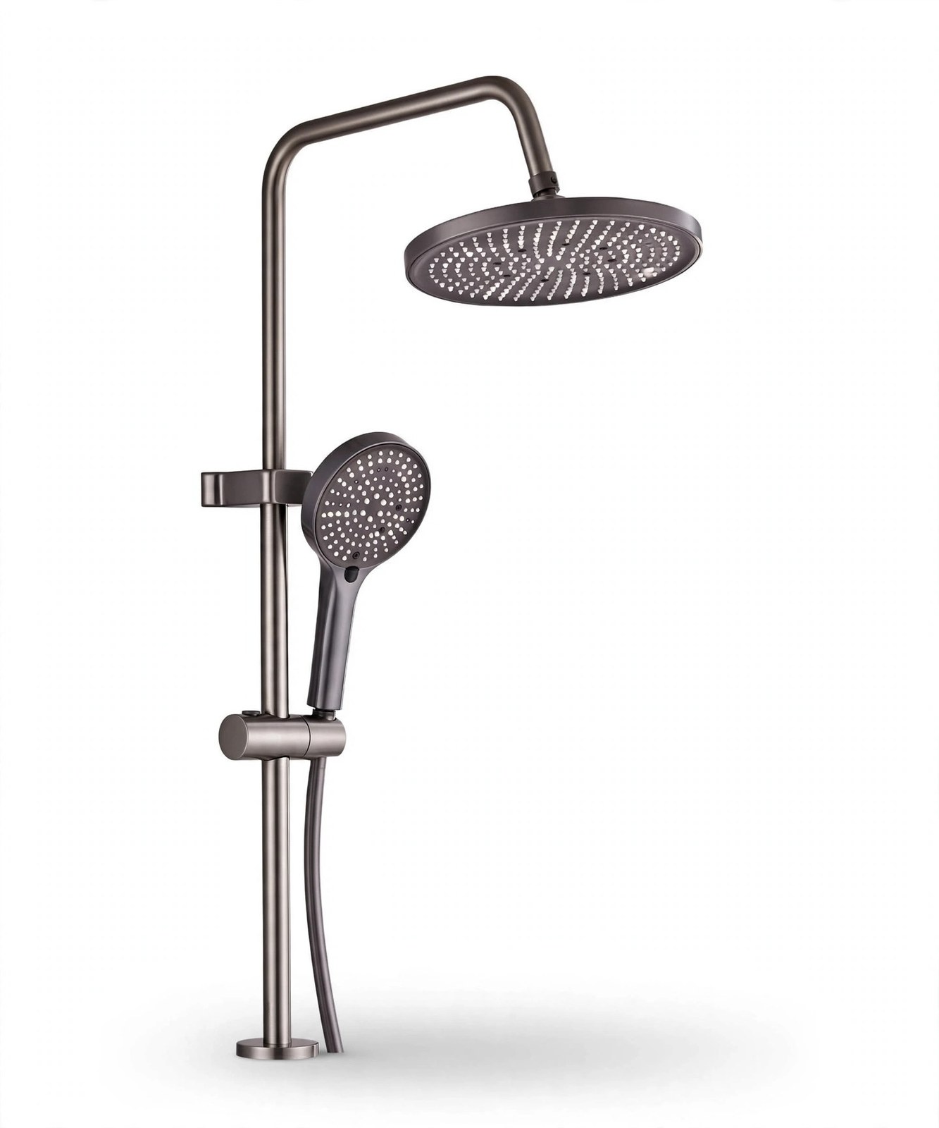 Gray Round Rain Shower Set with Shelf