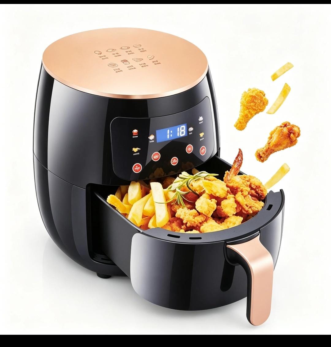 Digital Air Fryer - Black and Copper
