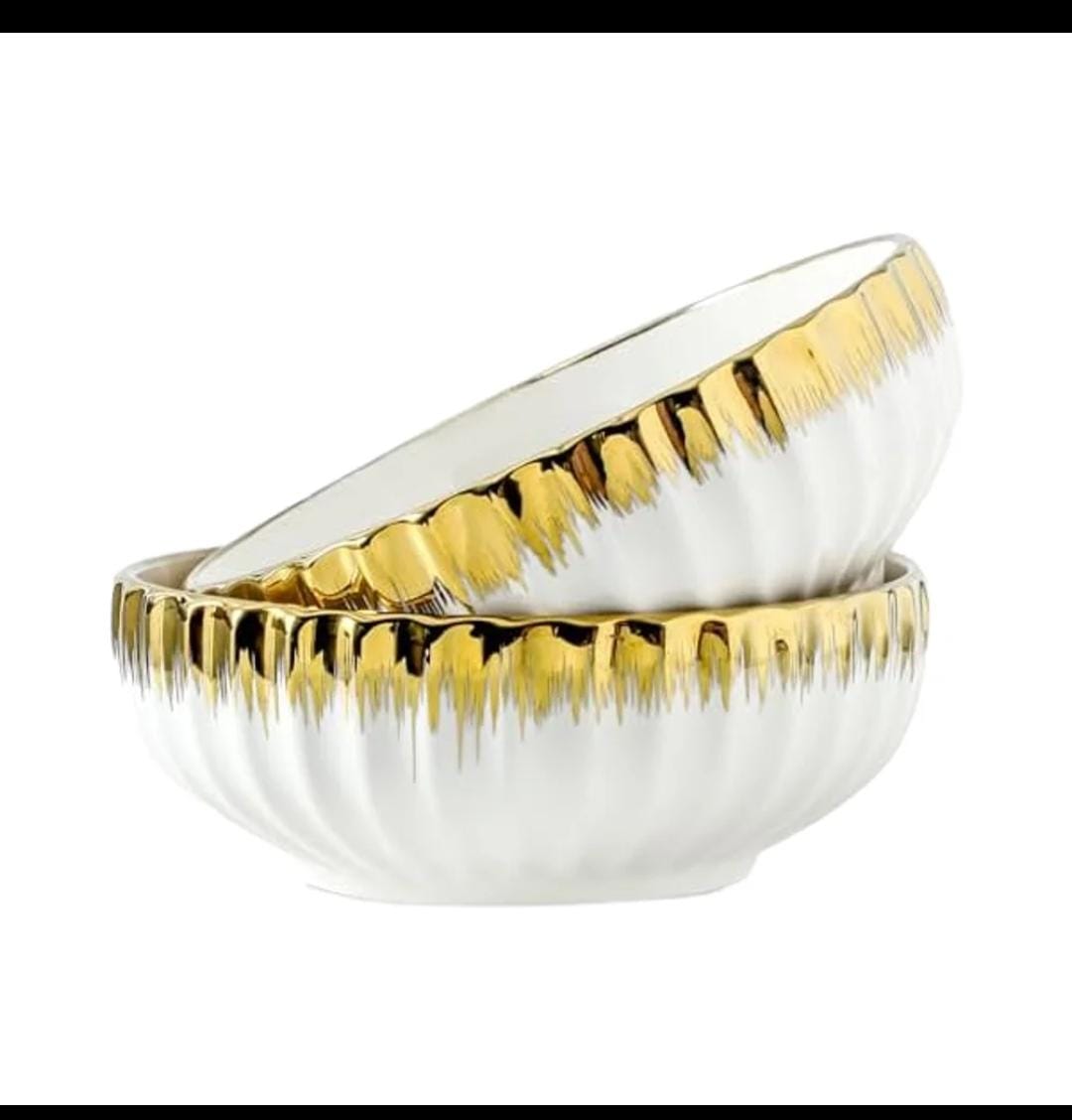 Gold-Rimmed Ceramic Bowls