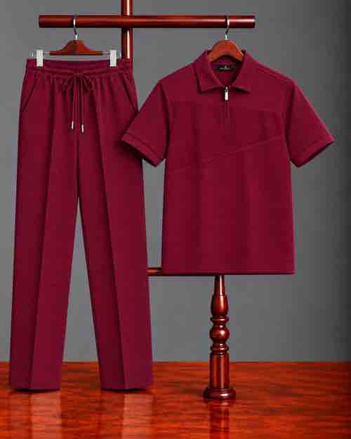 Men's Two-Piece Polo Shirt and Trousers Set