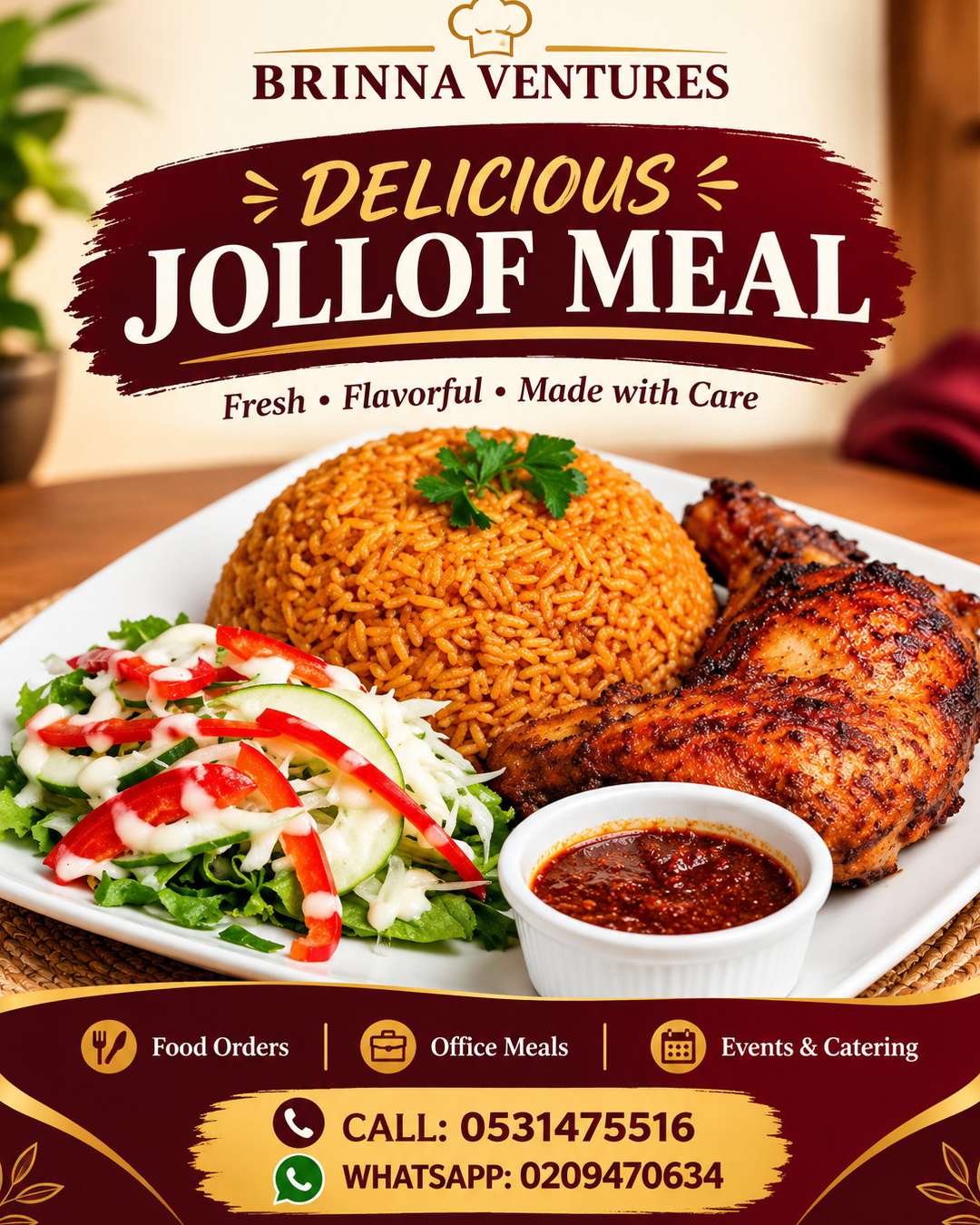 Brinna Foods Jollof Rice Meal