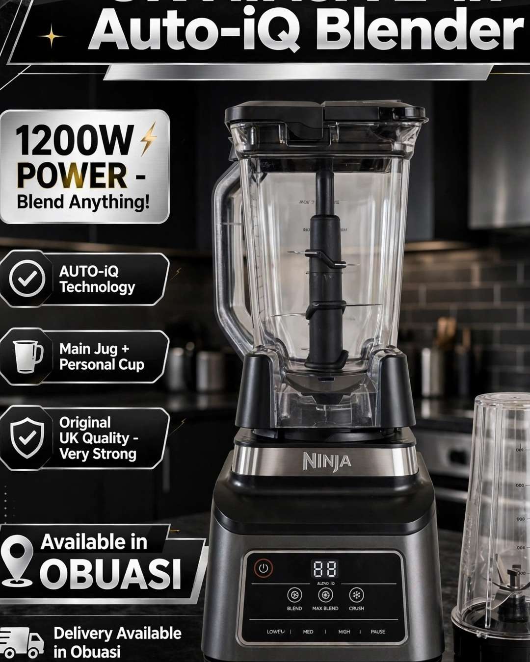 Ninja 2-in-1 Auto-iQ Blender 2.1L 1200W