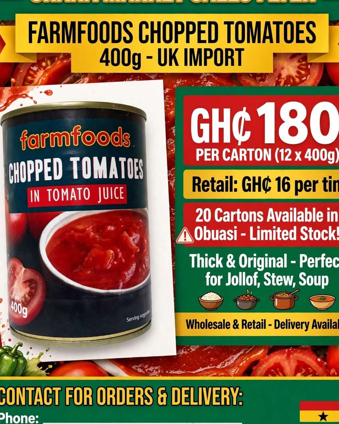 Farmfoods Chopped Tomatoes in Tomato Juice 400g