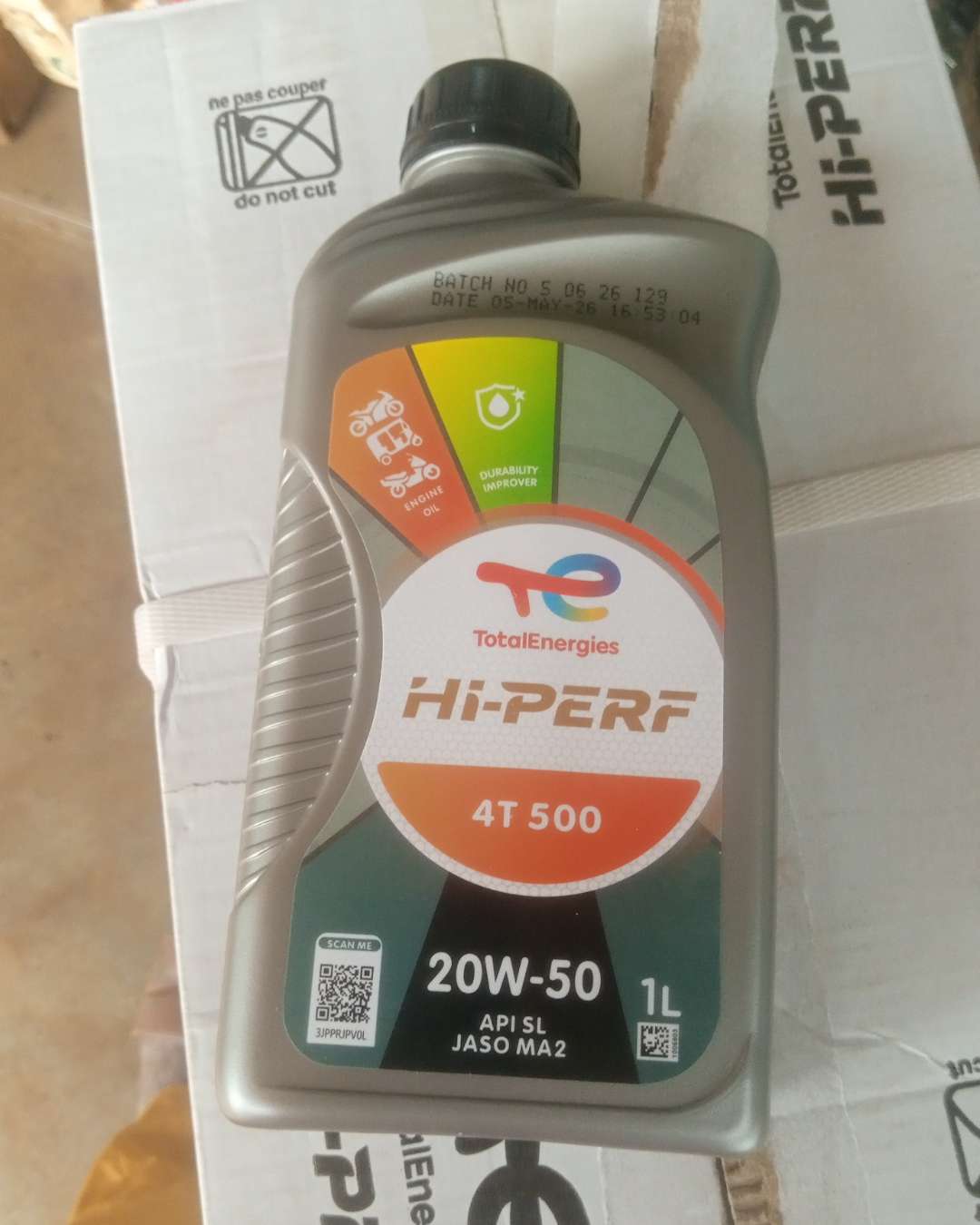 TotalEnergies Hi-Perf 4T 500 20W-50 Motorcycle Engine Oil, 1L
