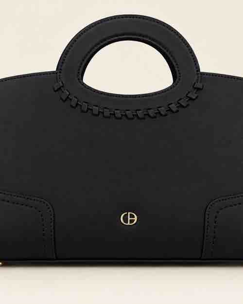 Black Round Handle Handbag