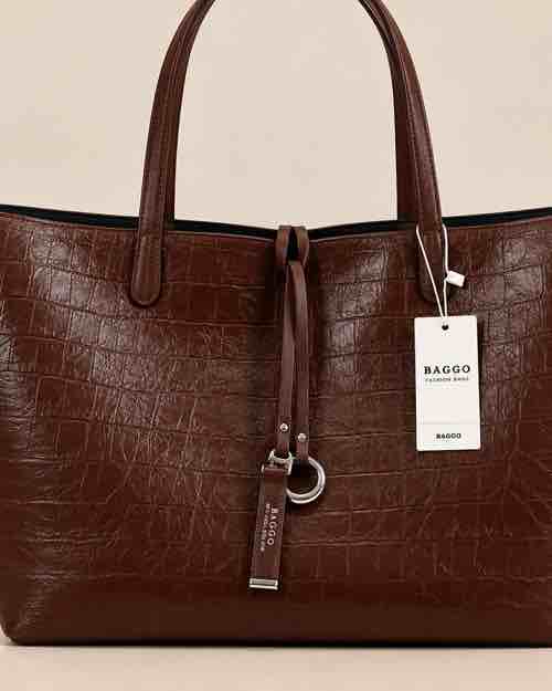 Baggo Croc-Embossed Tote Bag