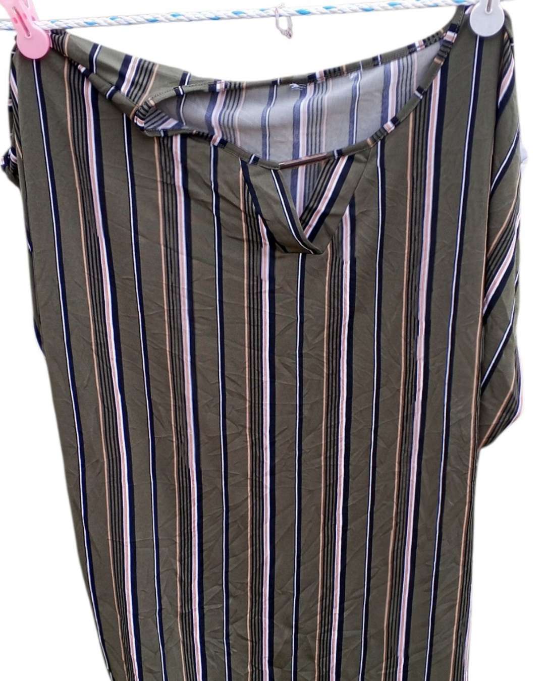 Women's Striped Polo Blouse