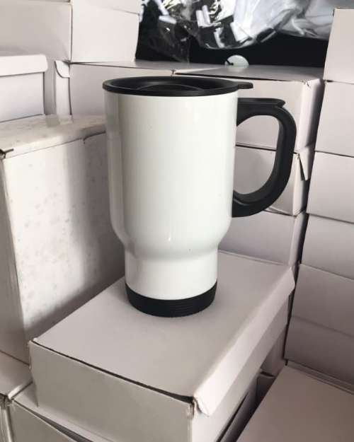 White Stainless Steel Travel Mug