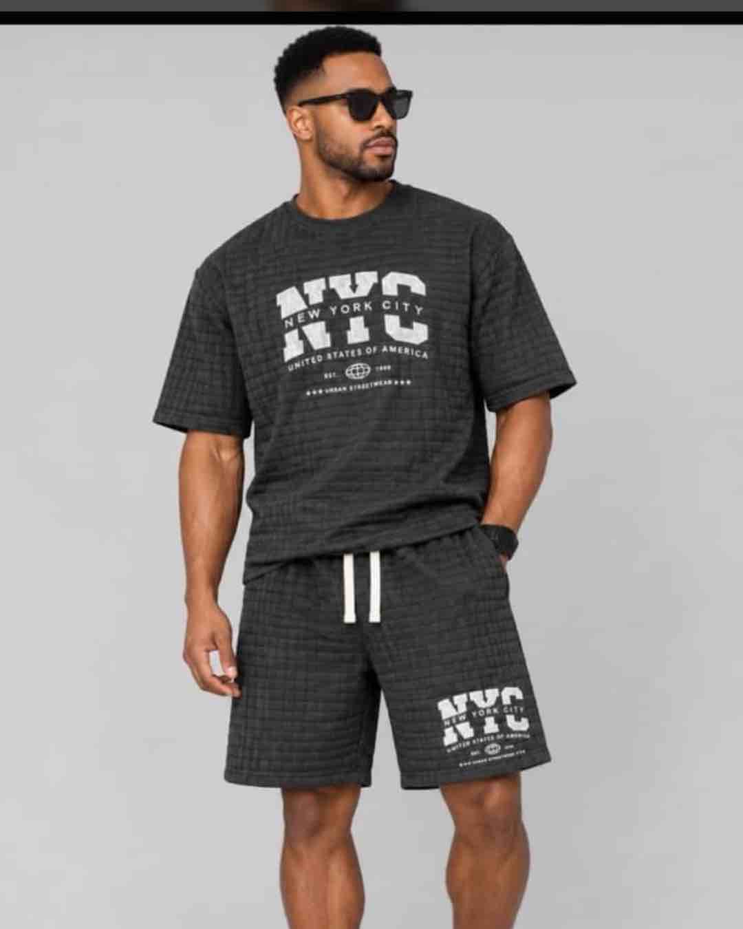 Men's NYC Textured T-Shirt and Shorts Set