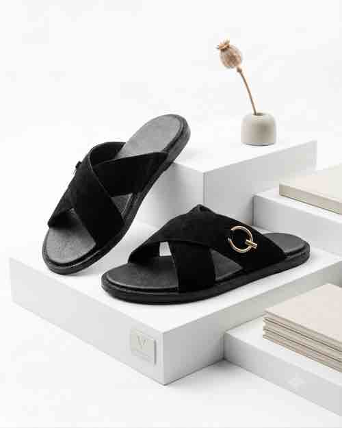 Suede men slippers 