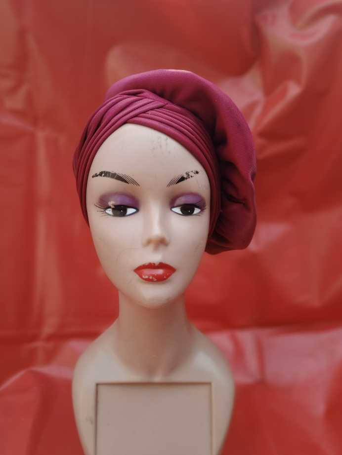 V- shaped turban cap with a side rose