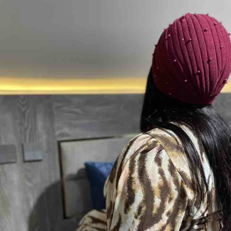 The Glitters + Pearls Turban Cap