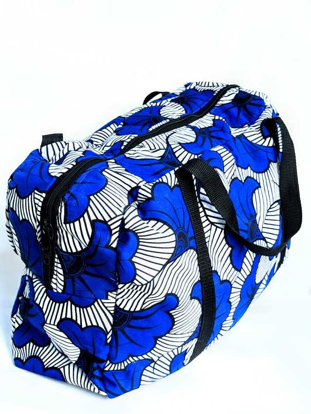 Blue duffel bag 