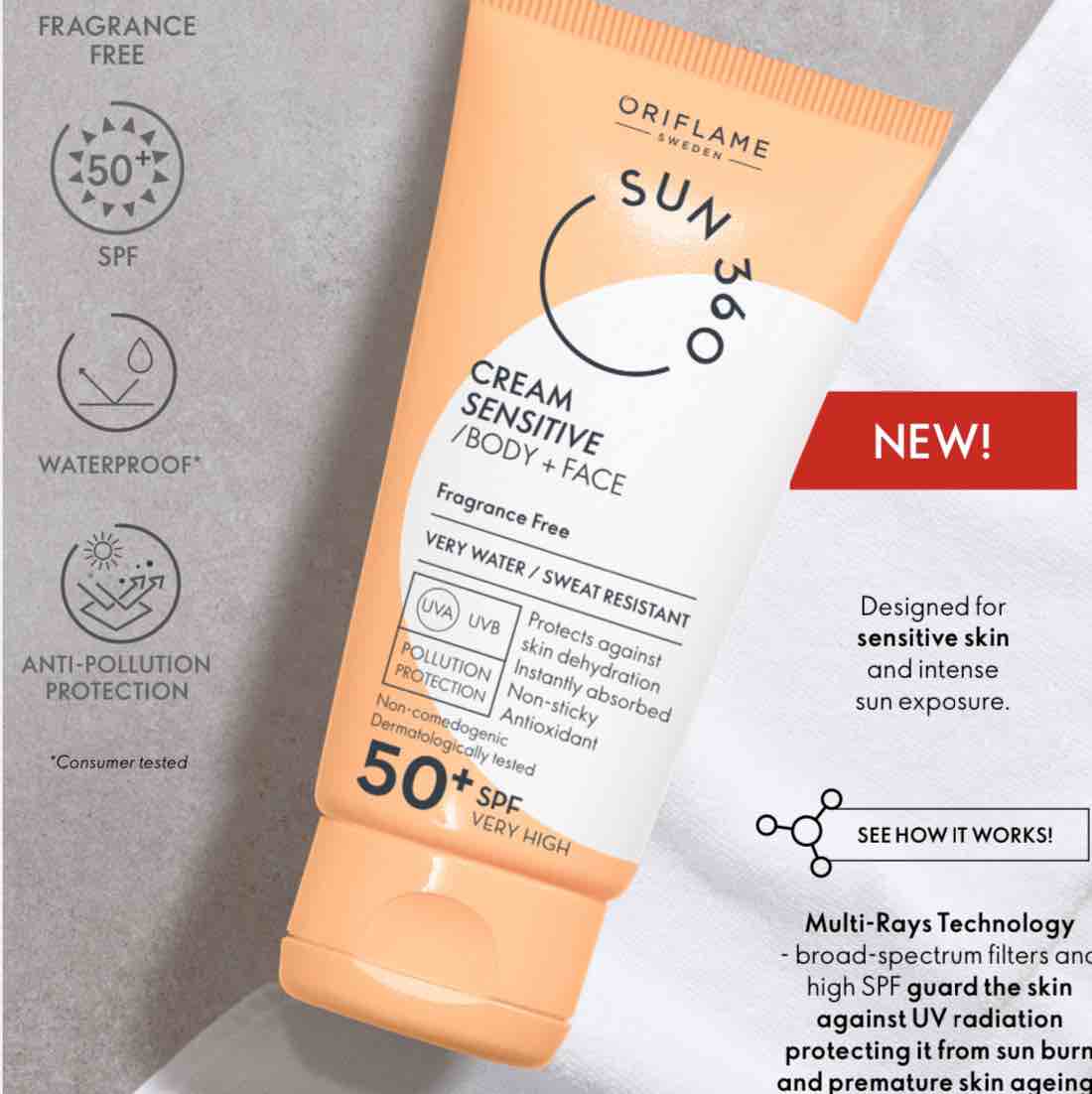 Sun cream skin and intense sun exposure 