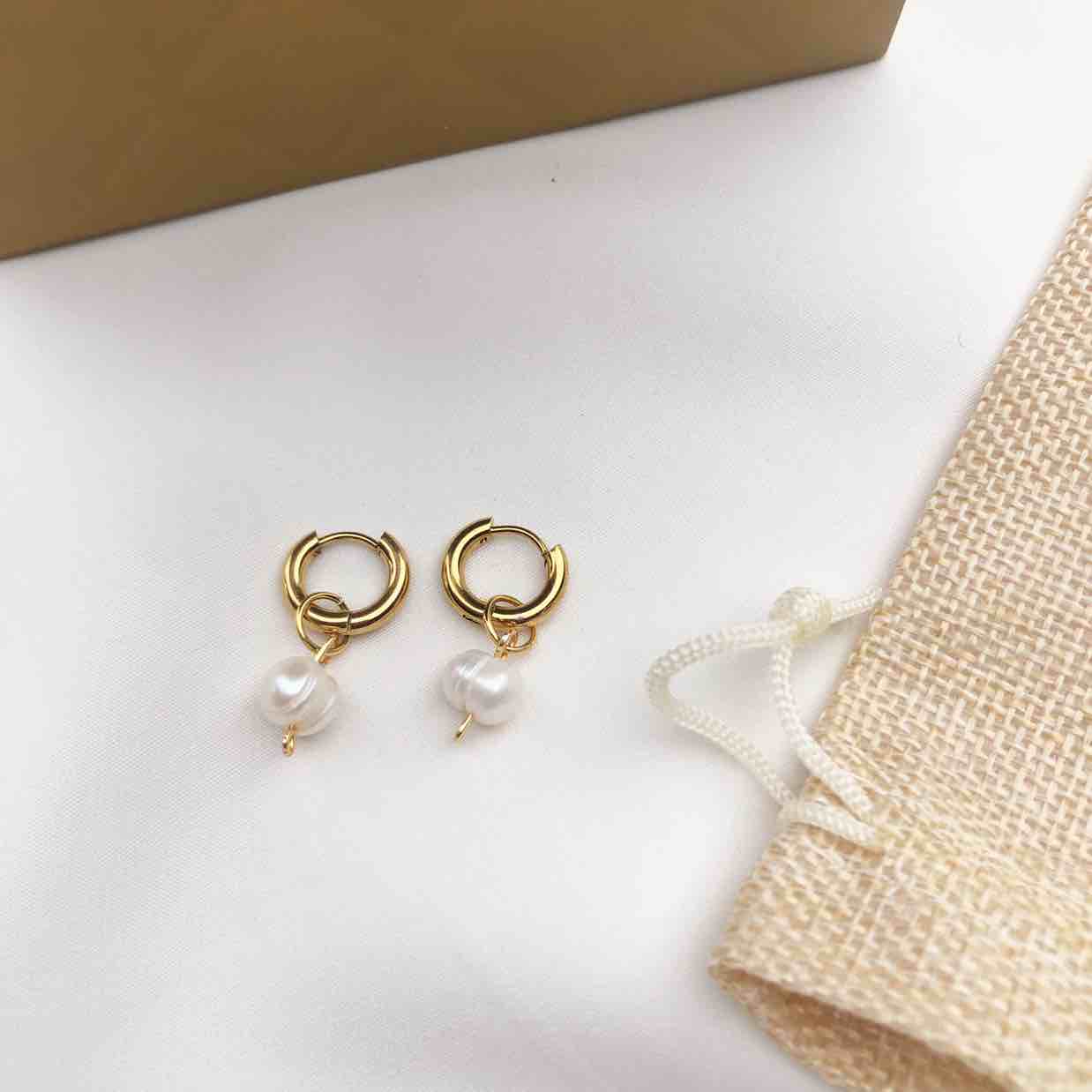 CIARA dainty pearl hoop