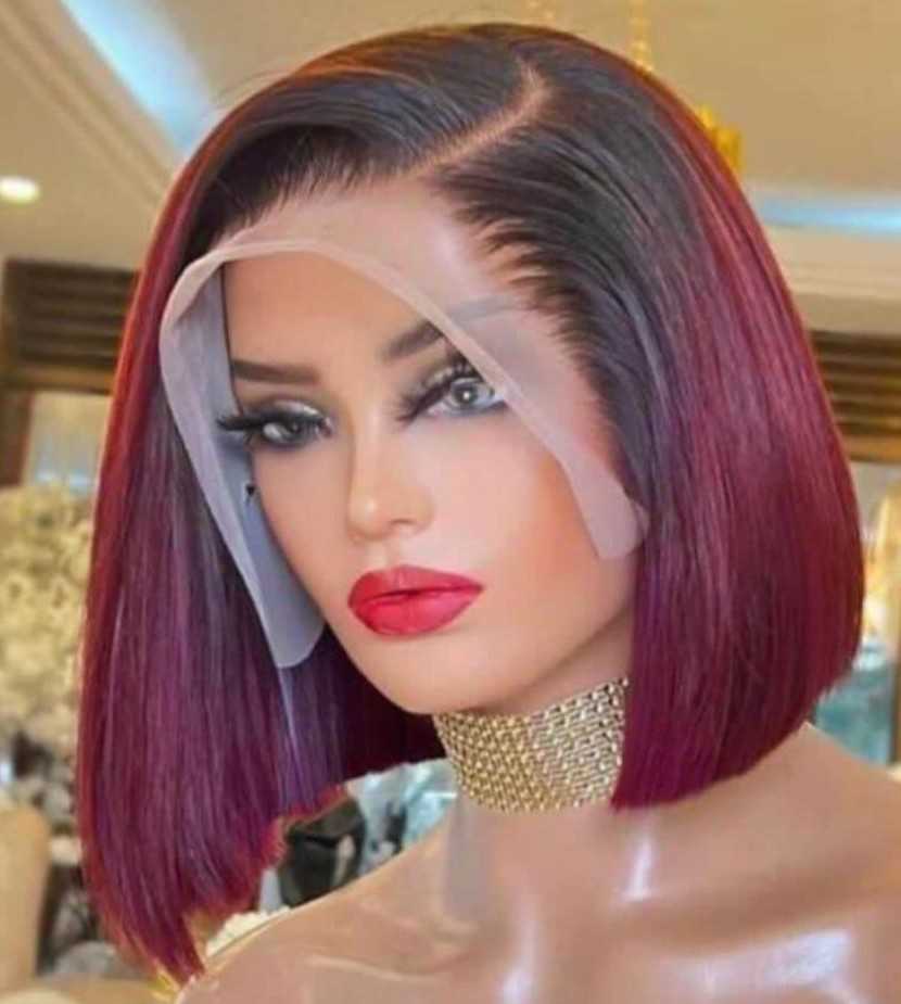 Wine ombre bob human hair 