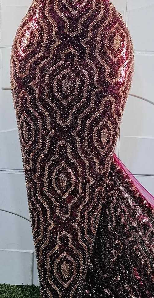 Hand beaded Lace.