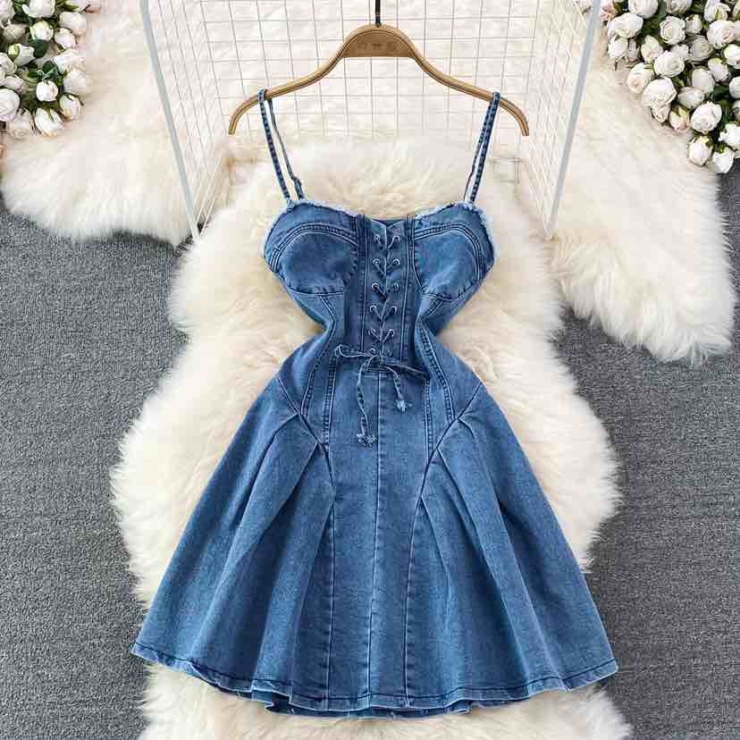 SLEEVELESS DENIM DRESS