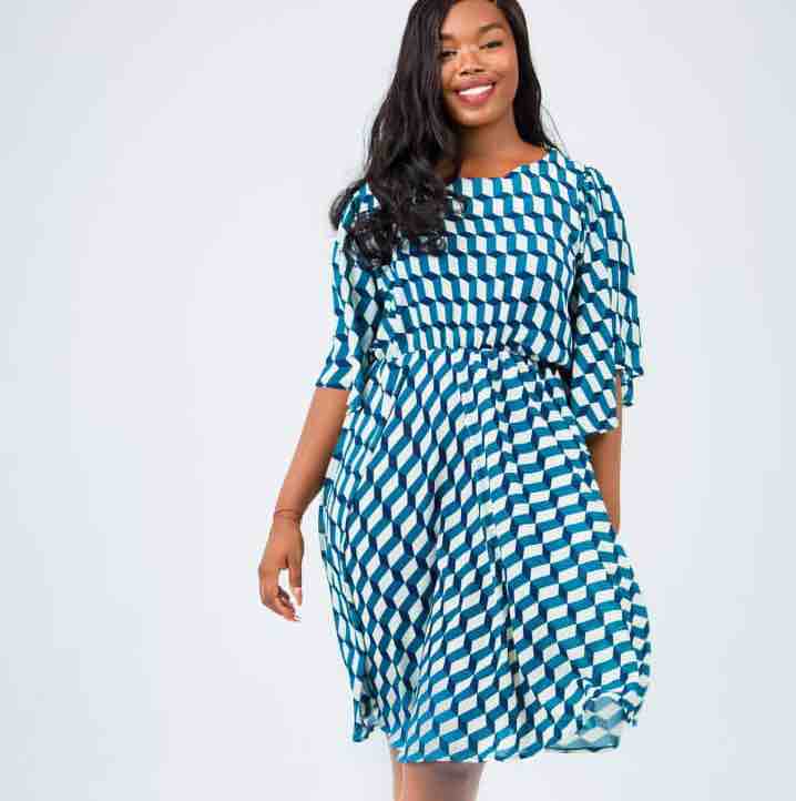 Chic Geometric Chiffon Dress