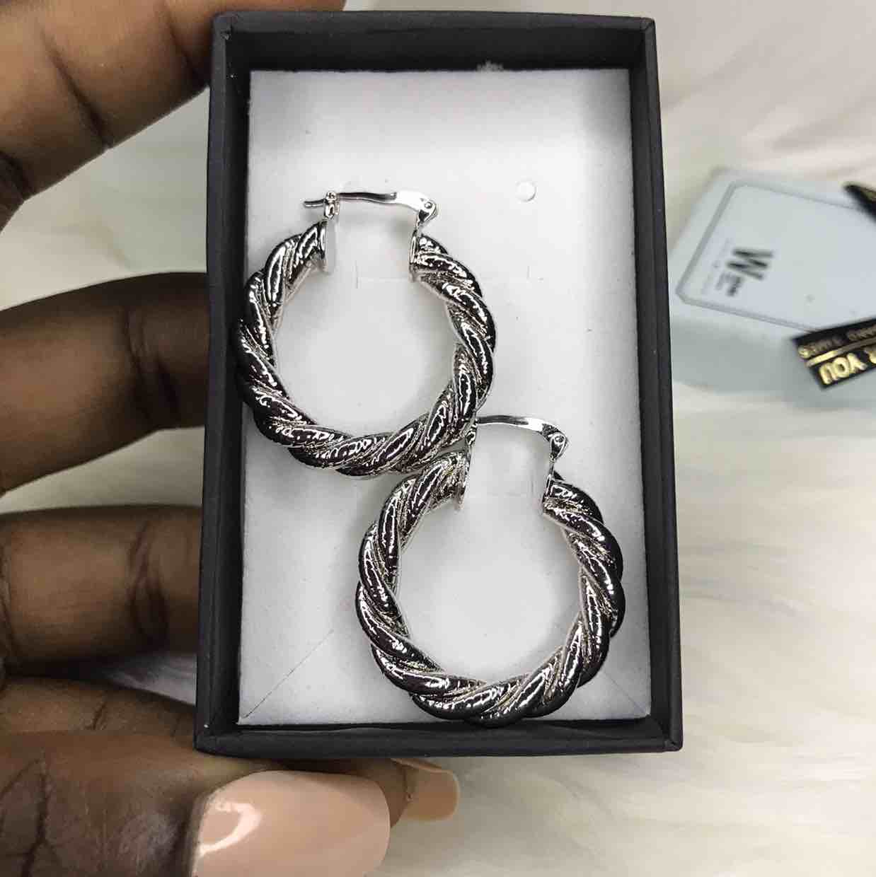 Silver hoops earrings