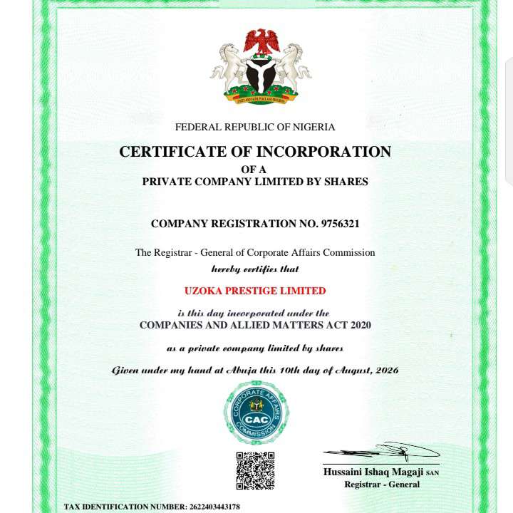 UZOKA PRESTIGE LIMITED